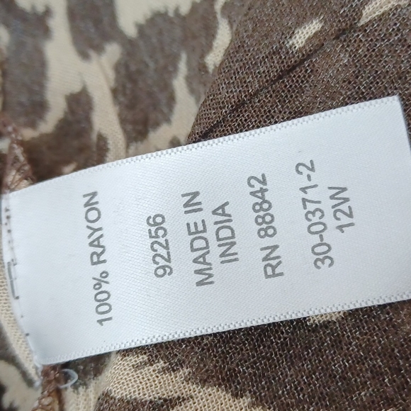 ♥️BUNDLE ONLY ♥️ROMAN'S  BLACK & TAN CHEETAH BUTTON DOWN SHIRT DRESS SZ 12 - Picture 8 of 10